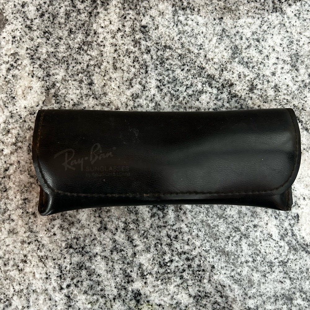 Ray-Ban Black leather vintage Eyewear Case glasses case glasscase